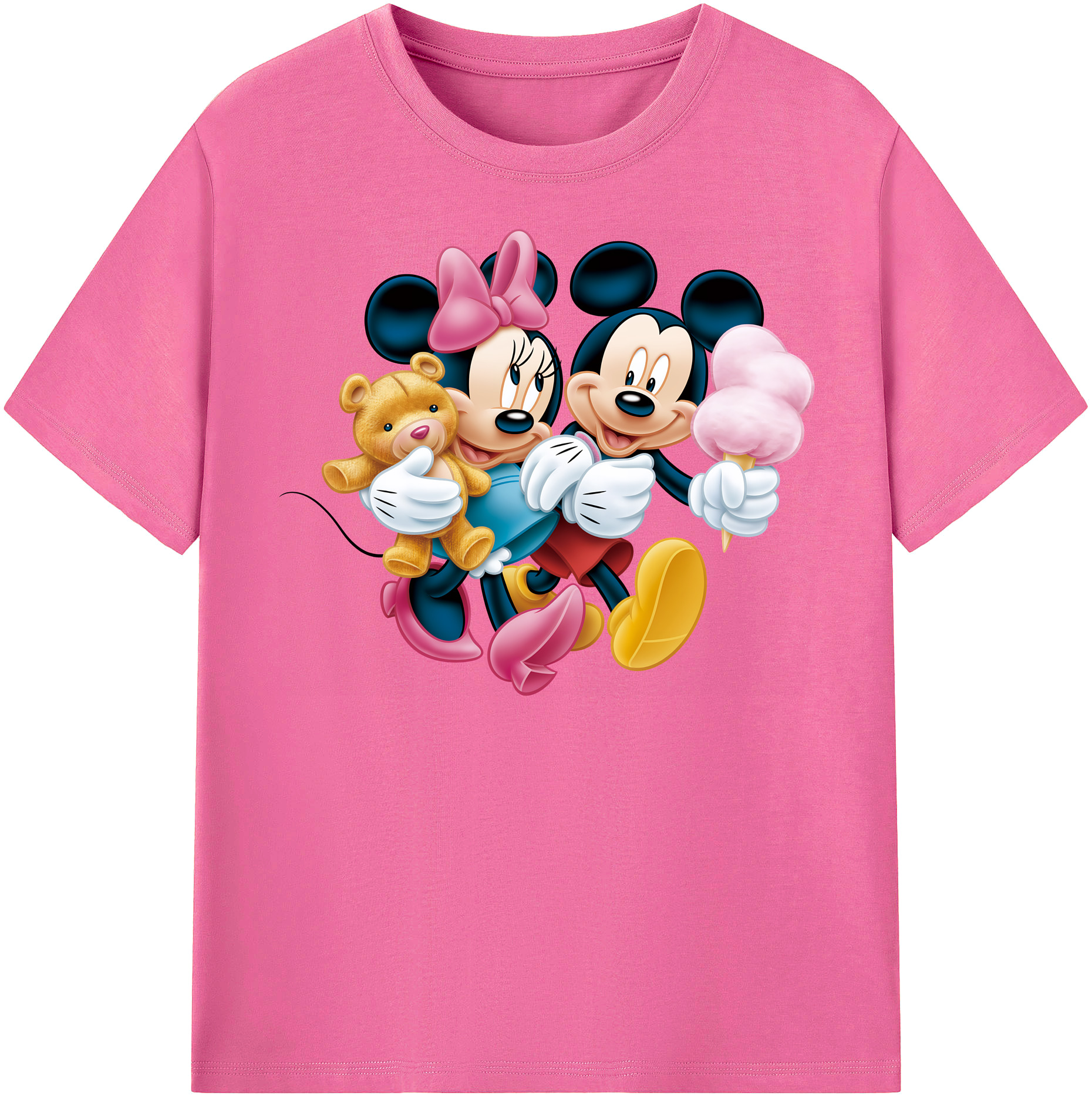 （画像用） ミッキーマウス Mickey Mouse レディースカジュアルプリントTシャツ（綿100％）